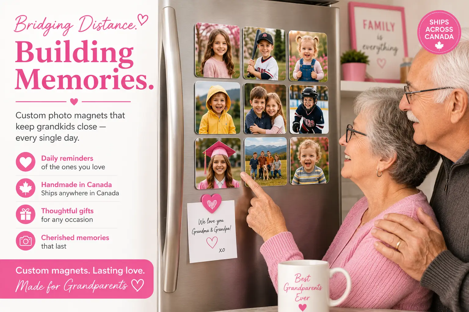 Grandparents memory photo magnet gifts for long-distance family