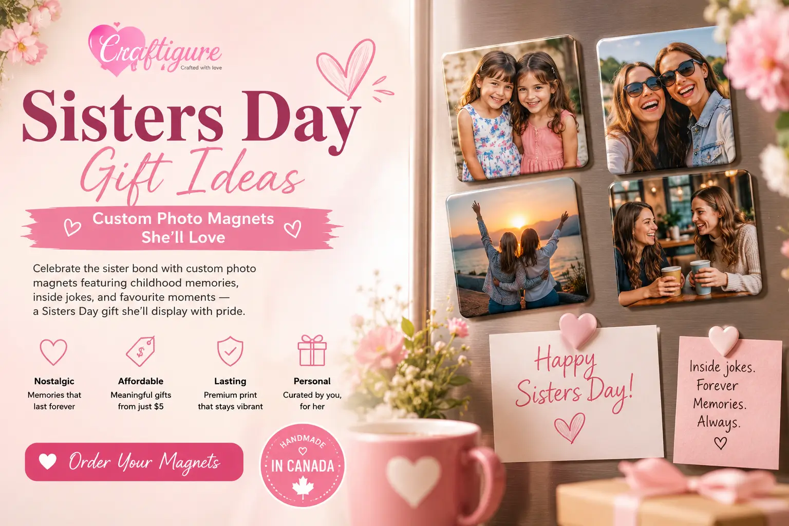 Sisters Day custom photo magnet gift ideas for sisters