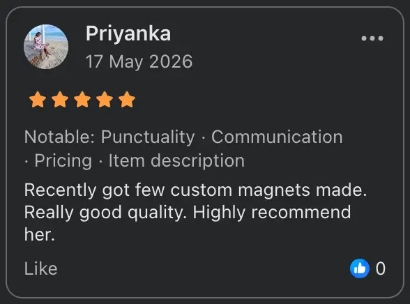 Screenshot of a review from Priyanka
