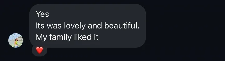 Screenshot of a review from Customer