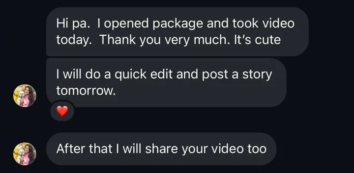 Screenshot of a review from Customer